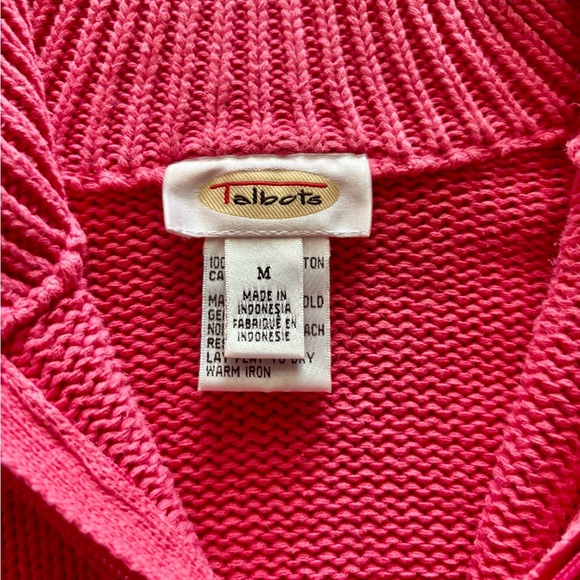Talbots Pink Cowl Neck Sweater Vibrant Knit - Picture 4 of 8